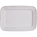 Commander In Chef 12 in. Petite Fleur Rectangle Plate, Ant White CO2586399